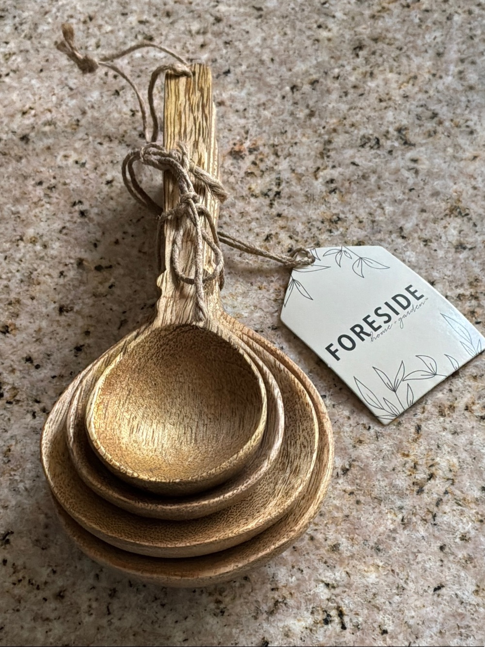 Gold Wooden Nesting Spoons - Set of 4